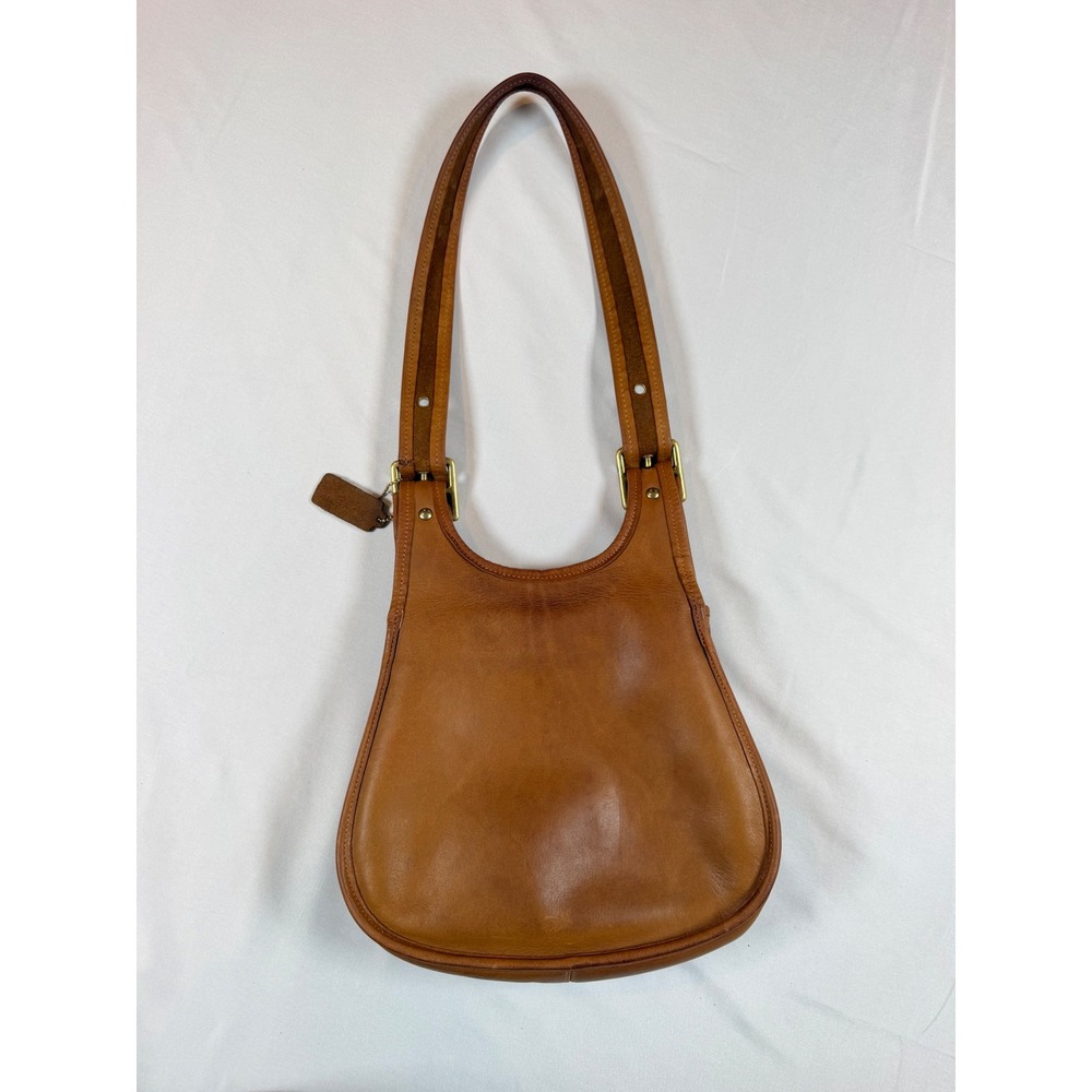 Vtg Rare Coach NYC Crescent Saddle Bag Tan Leather Bonnie Cashin Era Pre-Creed - Picture 15 of 15